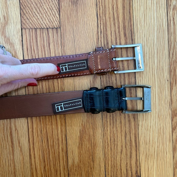 Trafalgar men’s belts, Italian leather, Black and Brown, size 38 - Picture 3 of 4